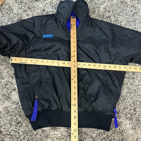 Vintage Columbia Reversible Puffer Winter Ski Jacket Purple Black Retro Women M - Picture 9 of 9